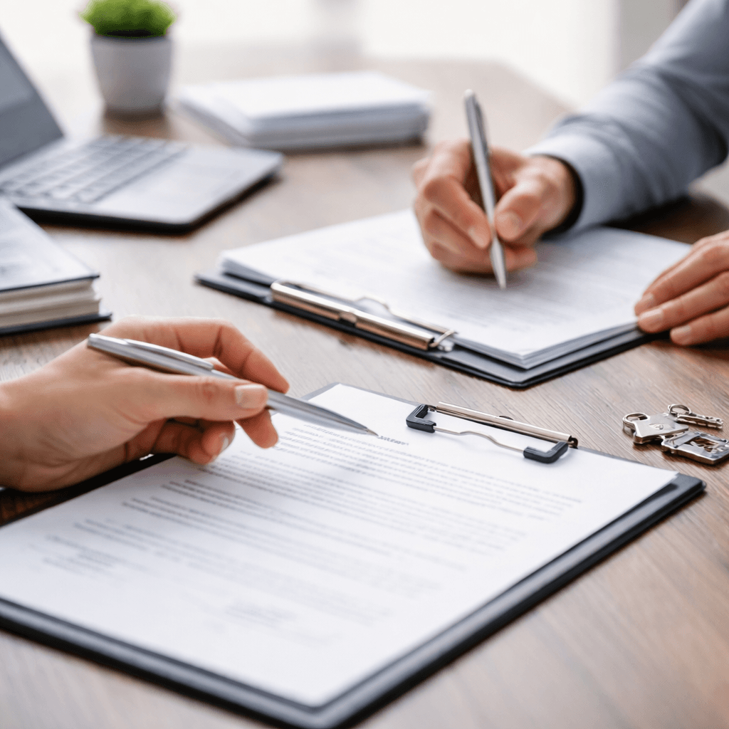 Contract signing, real estate document