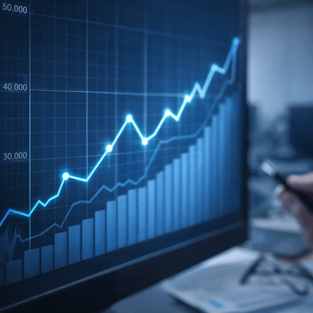 Upward financial growth chart